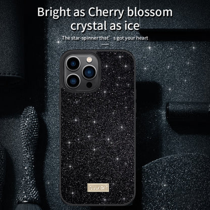 For iPhone 16 Pro Max SULADA Glittery PC Hybrid TPU Handmade Leather Phone Case(Black) - iPhone 16 Pro Max Cases by SULADA | Online Shopping UK | buy2fix