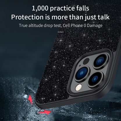 For iPhone 15 Pro SULADA Glittery PC Hybrid TPU Handmade Leather Phone Case(Black) - iPhone 15 Pro Cases by SULADA | Online Shopping UK | buy2fix