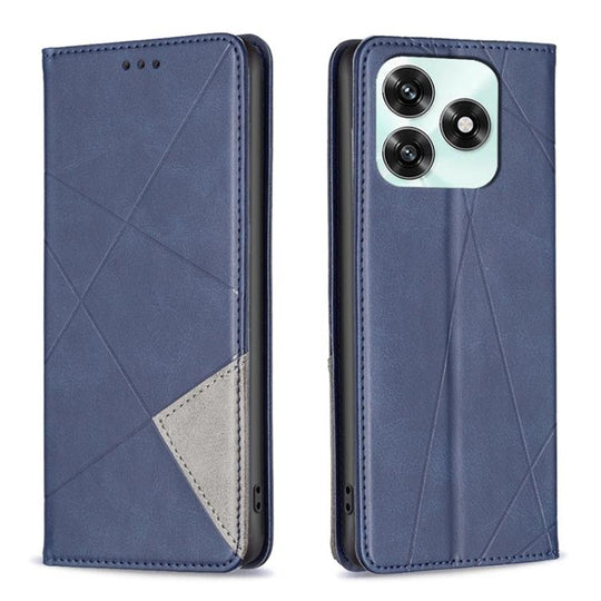 For Honor X5c 4G / X5c Plus Rhombus Texture Magnetic Leather Phone Case(Blue)