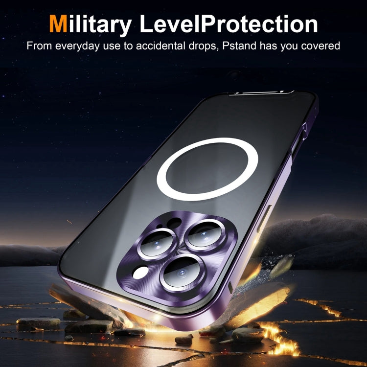 For iPhone 16 Pro Max Frosted MagSafe Magnetic Metal Phone Case(Purple) - iPhone 16 Pro Max Cases by buy2fix | Online Shopping UK | buy2fix