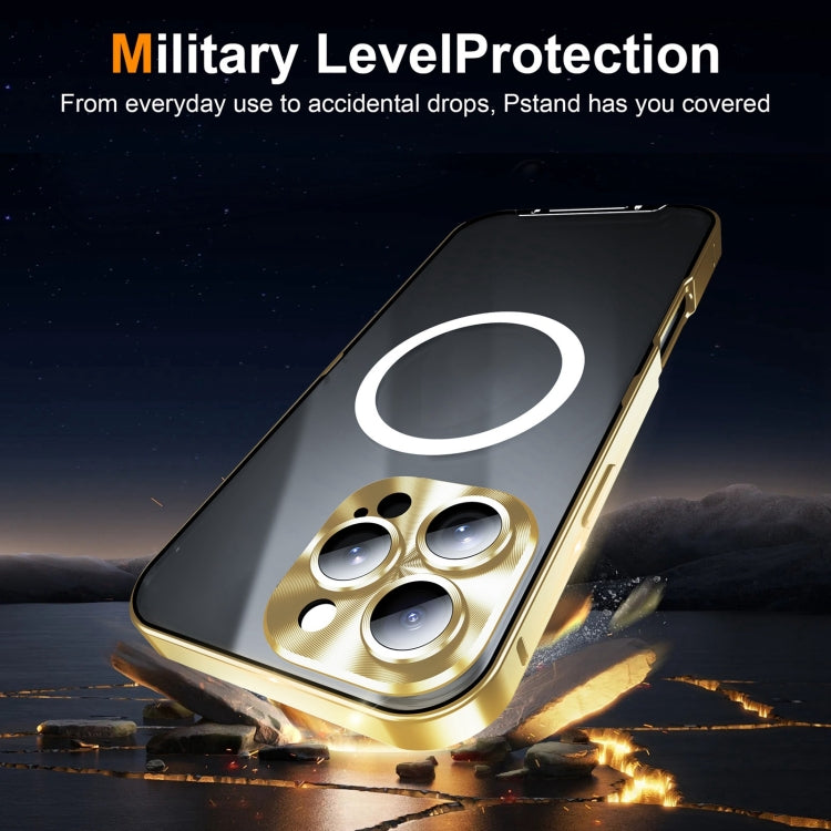 For iPhone 16 Pro Max Frosted MagSafe Magnetic Metal Phone Case(Gold) - iPhone 16 Pro Max Cases by buy2fix | Online Shopping UK | buy2fix