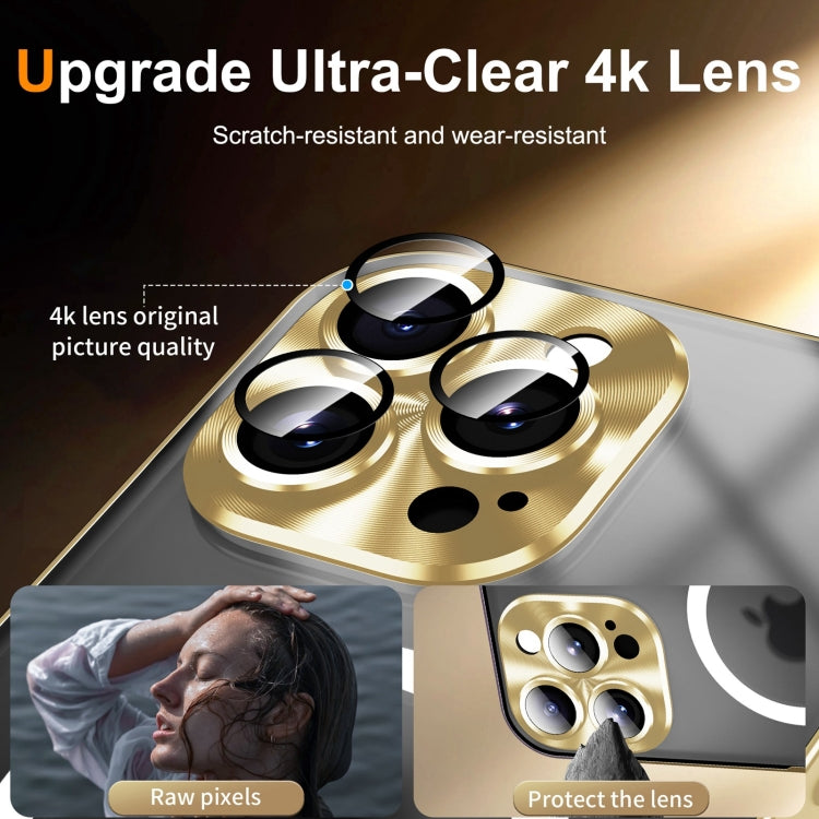 For iPhone 16 Pro Max Frosted MagSafe Magnetic Metal Phone Case(Gold) - iPhone 16 Pro Max Cases by buy2fix | Online Shopping UK | buy2fix