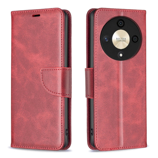 For Honor X9b / Magic6 Lite 5G Lambskin Texture Pure Color Flip Leather Phone Case(Red)