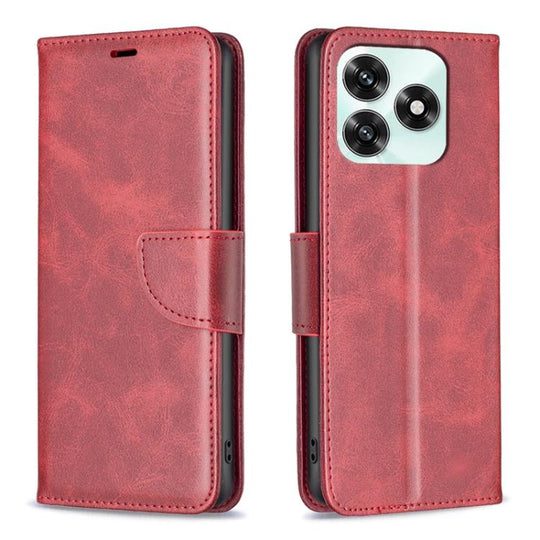 For Honor X5c 4G / X5c Plus Lambskin Texture Pure Color Flip Leather Phone Case(Red)
