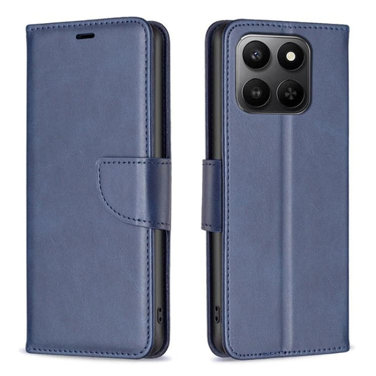 For Honor X7d 5G Lambskin Texture Pure Color Flip Leather Phone Case(Blue)