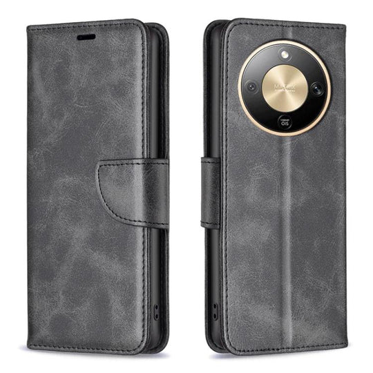 For Honor X9d 5G / X70 5G Lambskin Texture Pure Color Flip Leather Phone Case(Black)