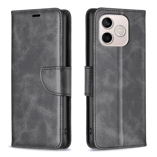 For Honor 600 Lite Global Lambskin Texture Pure Color Flip Leather Phone Case(Black)