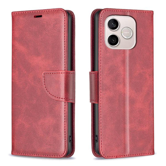 For Honor 600 Lite Global Lambskin Texture Pure Color Flip Leather Phone Case(Red)