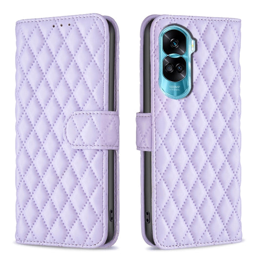 For Honor 90 Lite/X50i Diamond Lattice Wallet Flip Leather Phone Case(Purple) - Honor Cases by buy2fix | Online Shopping UK | buy2fix