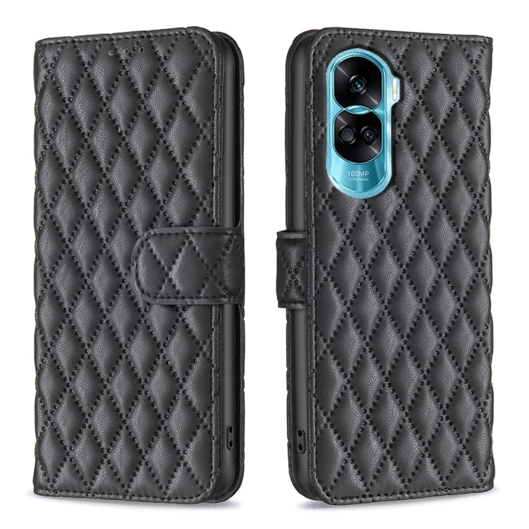 For Honor 90 Lite/X50i Diamond Lattice Wallet Flip Leather Phone Case(Black) by buy2fix