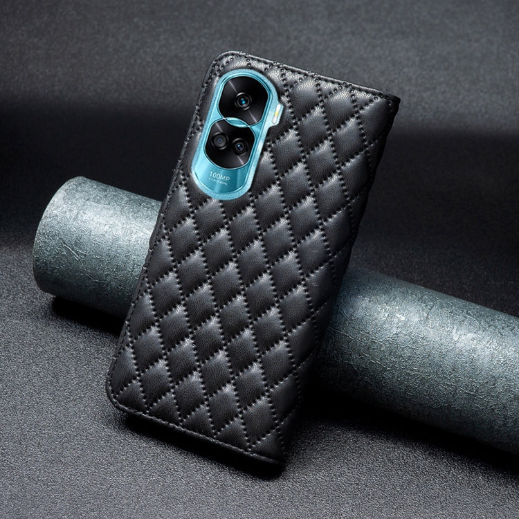For Honor 90 Lite/X50i Diamond Lattice Wallet Flip Leather Phone Case(Black) by buy2fix