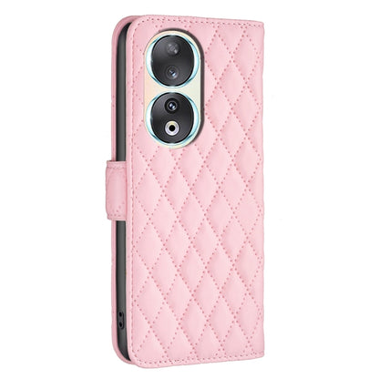 For Honor 90 5G Diamond Lattice Wallet Flip Leather Phone Case(Pink) - Honor Cases by buy2fix | Online Shopping UK | buy2fix