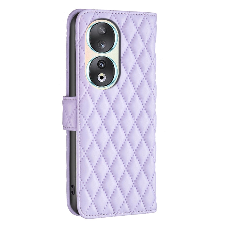 For Honor 90 5G Diamond Lattice Wallet Flip Leather Phone Case(Purple) - Honor Cases by buy2fix | Online Shopping UK | buy2fix