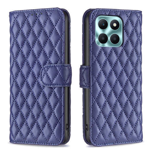 For Honor X6a Diamond Lattice Wallet Flip Leather Phone Case(Blue) - Honor Cases by buy2fix | Online Shopping UK | buy2fix