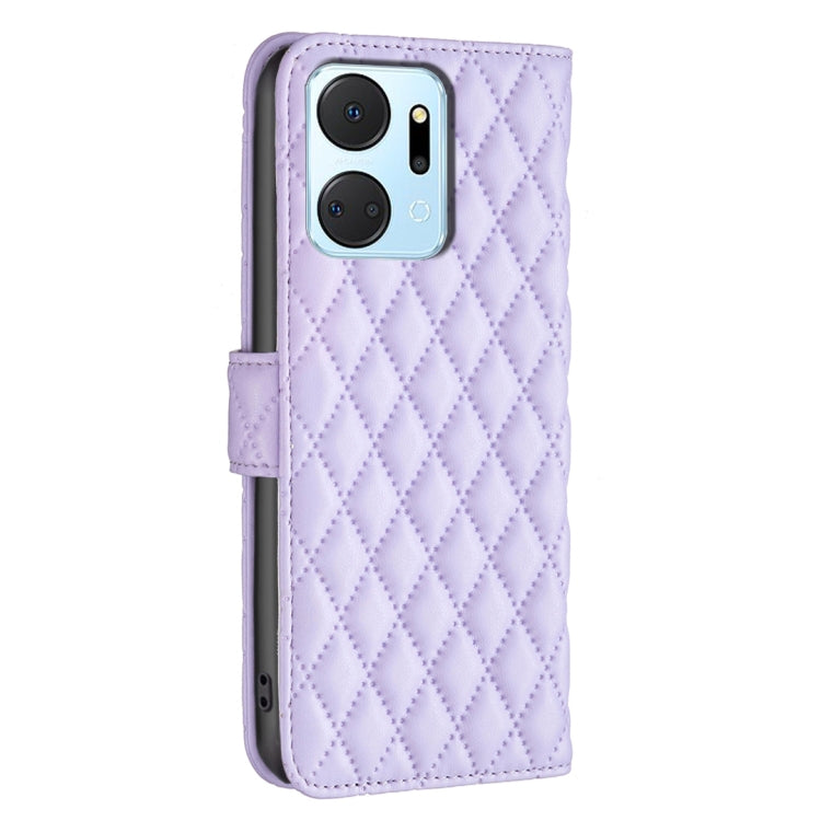 For Honor X7a Diamond Lattice Wallet Flip Leather Phone Case(Purple) - Honor Cases by buy2fix | Online Shopping UK | buy2fix