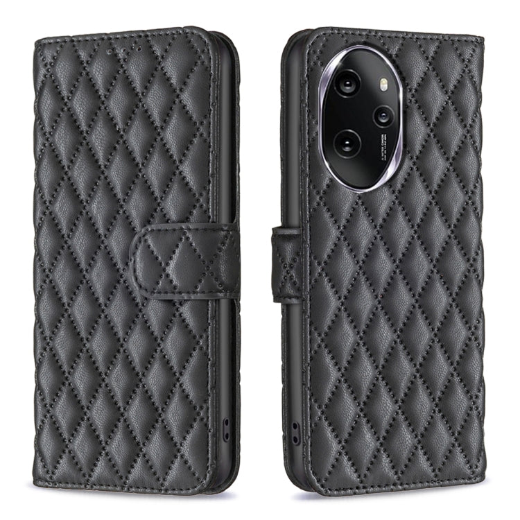 For Honor 100 Pro Diamond Lattice Wallet Flip Leather Phone Case(Black) - Honor Cases by buy2fix | Online Shopping UK | buy2fix