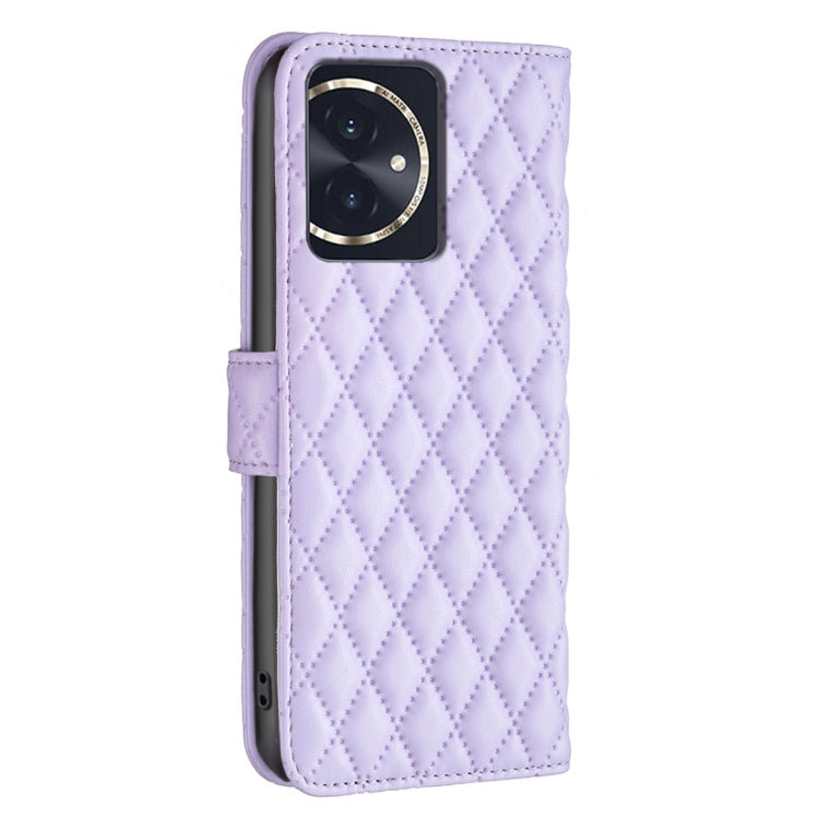 For Honor 100 Diamond Lattice Wallet Flip Leather Phone Case(Purple) - Honor Cases by buy2fix | Online Shopping UK | buy2fix