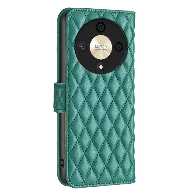 For Honor X9b/Magic6 Lite 5G Diamond Lattice Wallet Flip Leather Phone Case(Green) - Honor Cases by buy2fix | Online Shopping UK | buy2fix