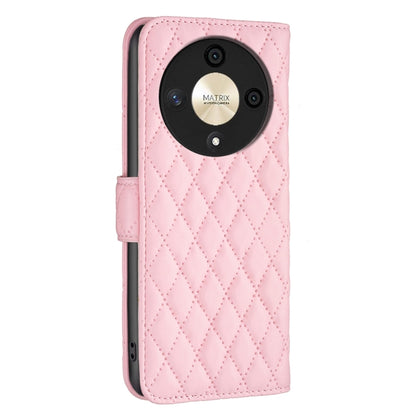 For Honor X9b/Magic6 Lite 5G Diamond Lattice Wallet Flip Leather Phone Case(Pink) - Honor Cases by buy2fix | Online Shopping UK | buy2fix