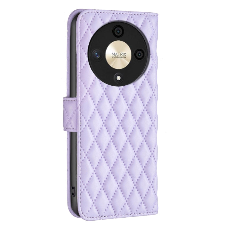 For Honor X9b/Magic6 Lite 5G Diamond Lattice Wallet Flip Leather Phone Case(Purple) - Honor Cases by buy2fix | Online Shopping UK | buy2fix