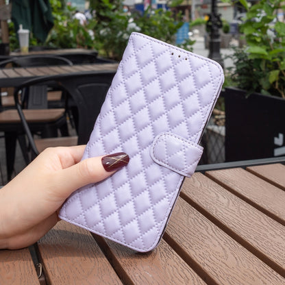 For Honor X9b/Magic6 Lite 5G Diamond Lattice Wallet Flip Leather Phone Case(Purple) - Honor Cases by buy2fix | Online Shopping UK | buy2fix