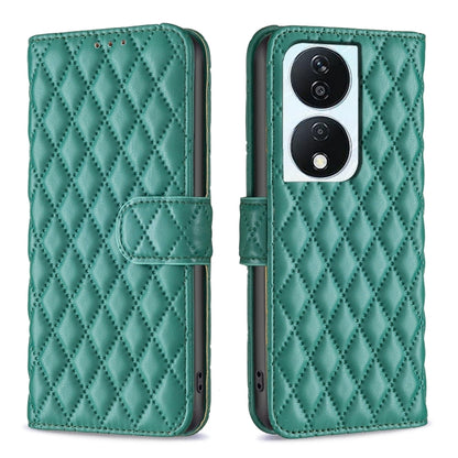 For Honor X7b Diamond Lattice Wallet Flip Leather Phone Case(Green) - Honor Cases by buy2fix | Online Shopping UK | buy2fix