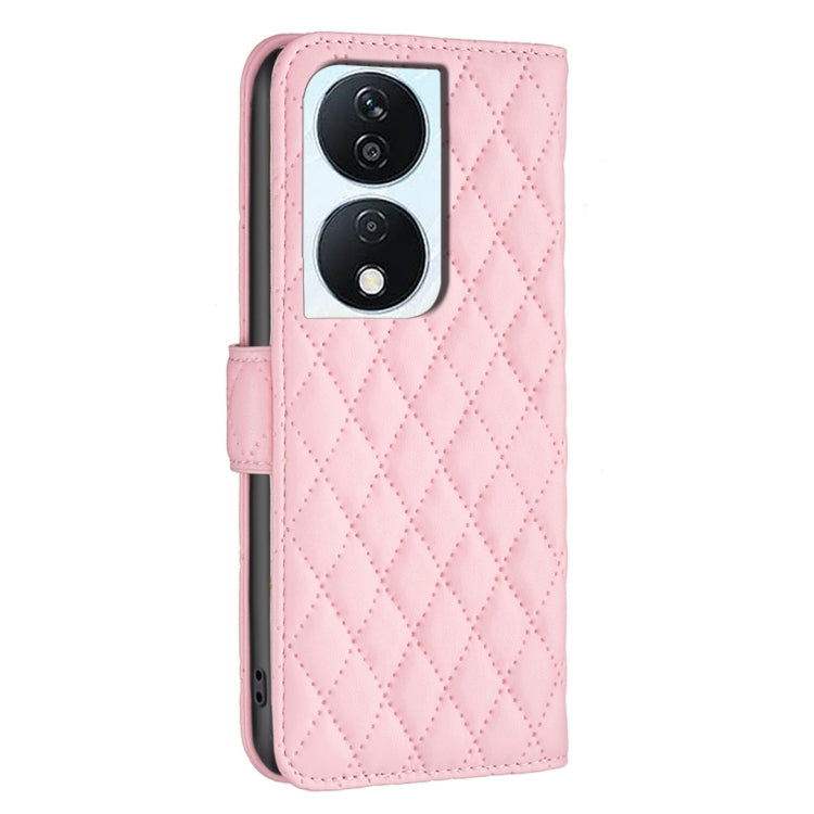 For Honor X7b Diamond Lattice Wallet Flip Leather Phone Case(Pink) - Honor Cases by buy2fix | Online Shopping UK | buy2fix