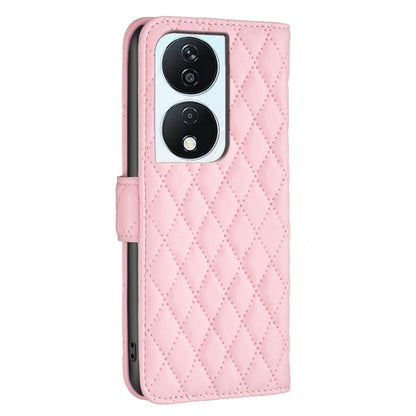 For Honor X7b Diamond Lattice Wallet Flip Leather Phone Case(Pink) - Honor Cases by buy2fix | Online Shopping UK | buy2fix