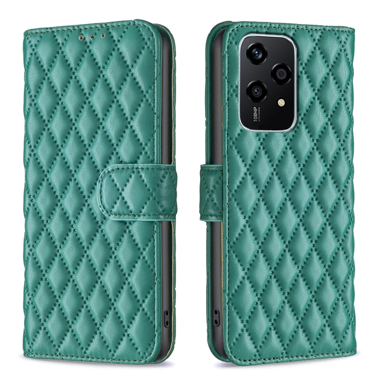 For Honor 200 Lite Global Diamond Lattice Wallet Flip Leather Phone Case(Green) - Honor Cases by buy2fix | Online Shopping UK | buy2fix