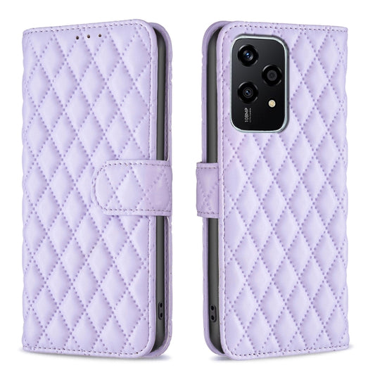 For Honor 200 Lite Global Diamond Lattice Wallet Flip Leather Phone Case(Purple) - Honor Cases by buy2fix | Online Shopping UK | buy2fix