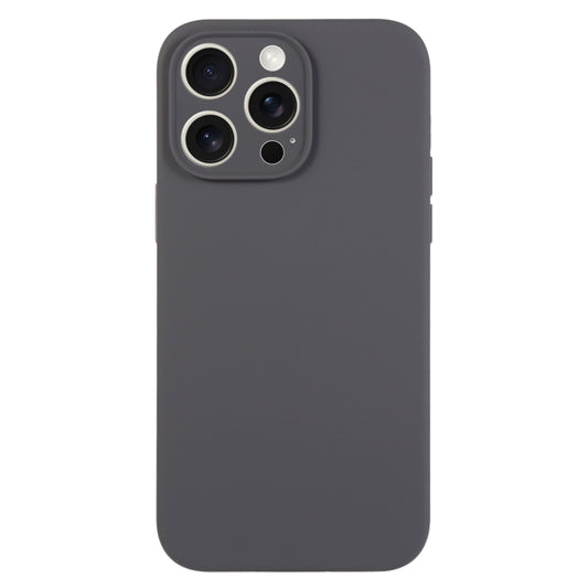 For iPhone 15 Pro Pure Color Liquid Silicone Fine Pore Phone Case(Charcoal Black) - iPhone 15 Pro Cases by buy2fix | Online Shopping UK | buy2fix