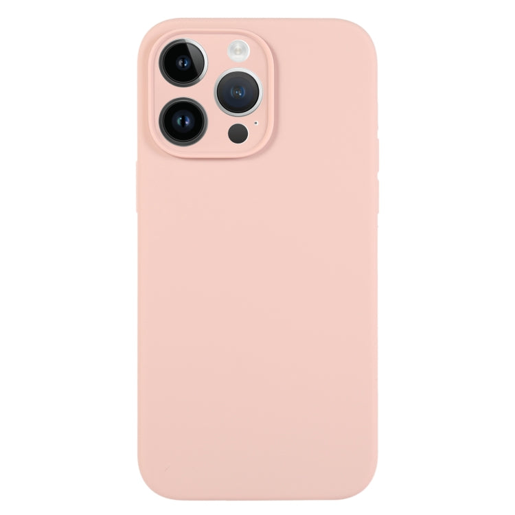 For iPhone 14 Pro Pure Color Liquid Silicone Fine Pore Phone Case(Sand Pink) by buy2fix