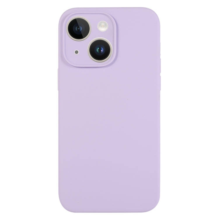 For iPhone 13 Pure Color Liquid Silicone Fine Pore Phone Case(Lilac Purple) by buy2fix