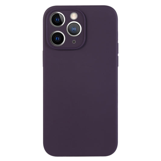 For iPhone 11 Pro Max Pure Color Liquid Silicone Fine Pore Phone Case(Berry Purple) by buy2fix