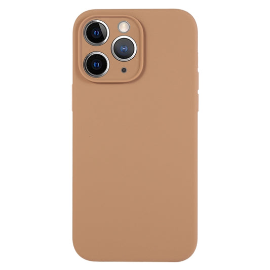 For iPhone 11 Pro Max Pure Color Liquid Silicone Fine Pore Phone Case(Light Brown) by buy2fix