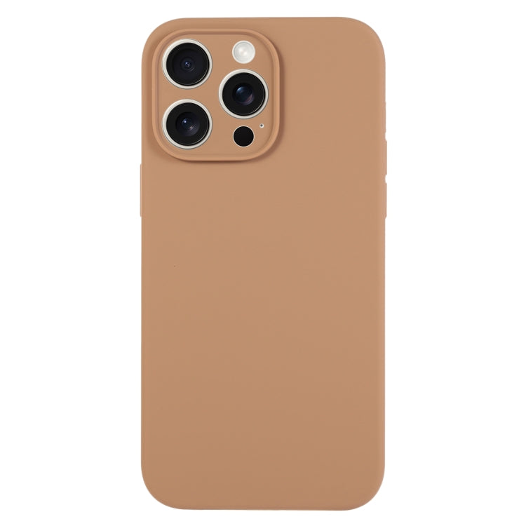 For iPhone 16 Pro Max Pure Color Liquid Silicone Fine Pore Phone Case(Light Brown) - iPhone 16 Pro Max Cases by buy2fix | Online Shopping UK | buy2fix