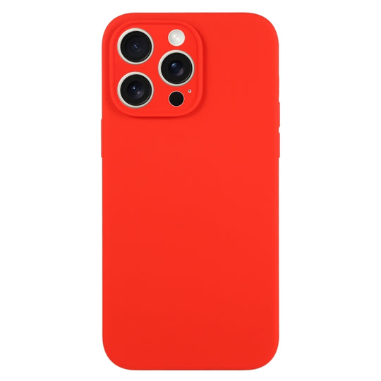 For iPhone 16 Pro Max Pure Color Liquid Silicone Fine Pore Phone Case(Red)