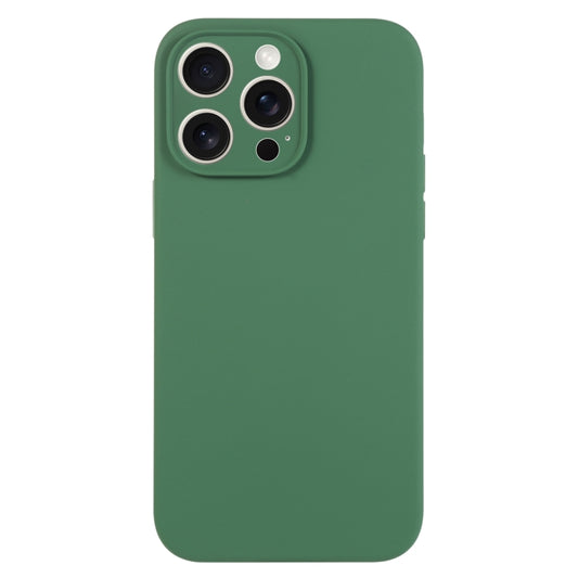 For iPhone 16 Pro Pure Color Liquid Silicone Fine Pore Phone Case(Clover Green) - iPhone 16 Pro Cases by buy2fix | Online Shopping UK | buy2fix