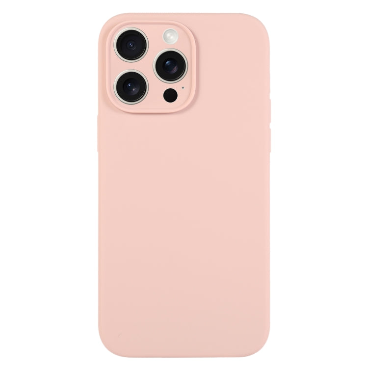 For iPhone 16 Pro Pure Color Liquid Silicone Fine Pore Phone Case(Sand Pink) - iPhone 16 Pro Cases by buy2fix | Online Shopping UK | buy2fix