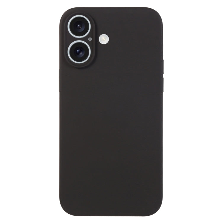 For iPhone 16 Plus Pure Color Liquid Silicone Fine Pore Phone Case(Black) - iPhone 16 Plus Cases by buy2fix | Online Shopping UK | buy2fix