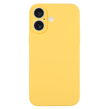 For iPhone 16 Plus Pure Color Liquid Silicone Fine Pore Phone Case(Yellow) by buy2fix