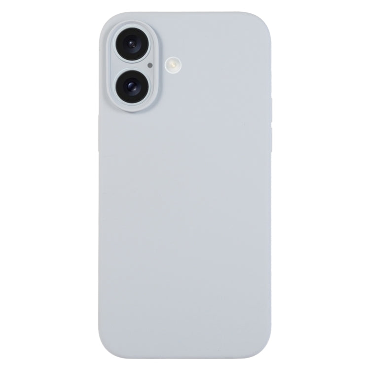 For iPhone 16 Plus Pure Color Liquid Silicone Fine Pore Phone Case(Grey Blue) - iPhone 16 Plus Cases by buy2fix | Online Shopping UK | buy2fix