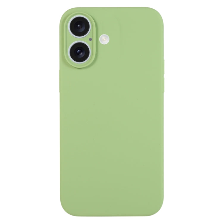 For iPhone 16 Plus Pure Color Liquid Silicone Fine Pore Phone Case(Mint Green) by buy2fix