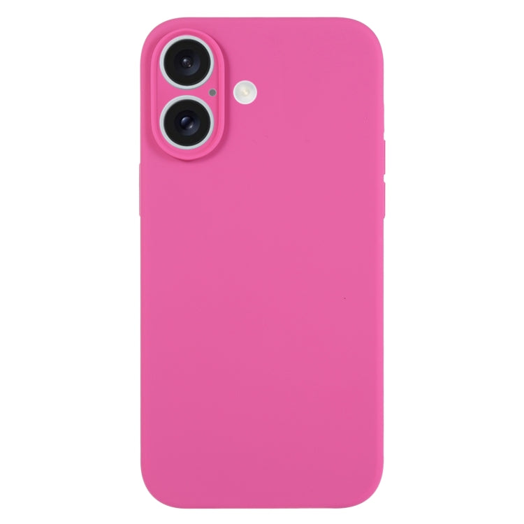 For iPhone 16 Plus Pure Color Liquid Silicone Fine Pore Phone Case(Pitaya) by buy2fix