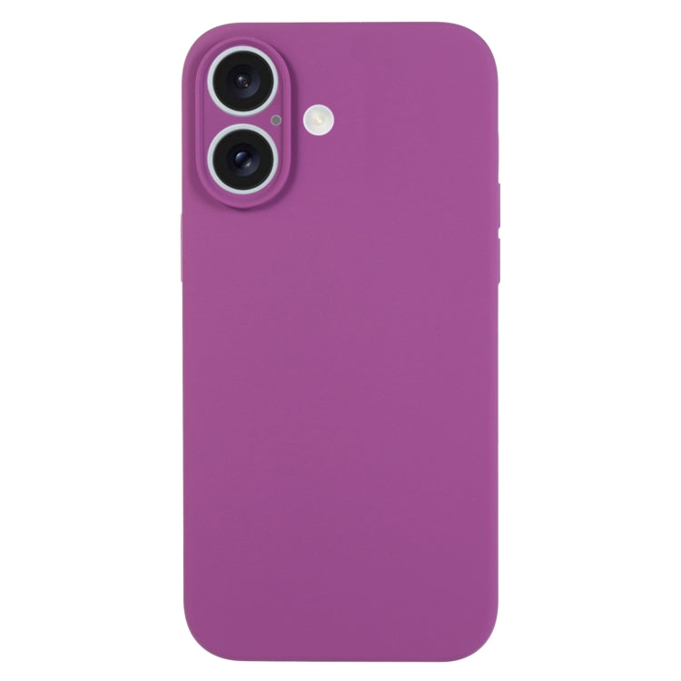 For iPhone 16 Plus Pure Color Liquid Silicone Fine Pore Phone Case(Grape Purple) - iPhone 16 Plus Cases by buy2fix | Online Shopping UK | buy2fix