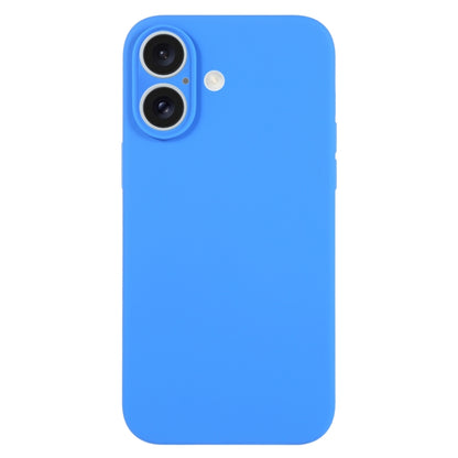 For iPhone 16 Plus Pure Color Liquid Silicone Fine Pore Phone Case(Lake Blue) - iPhone 16 Plus Cases by buy2fix | Online Shopping UK | buy2fix