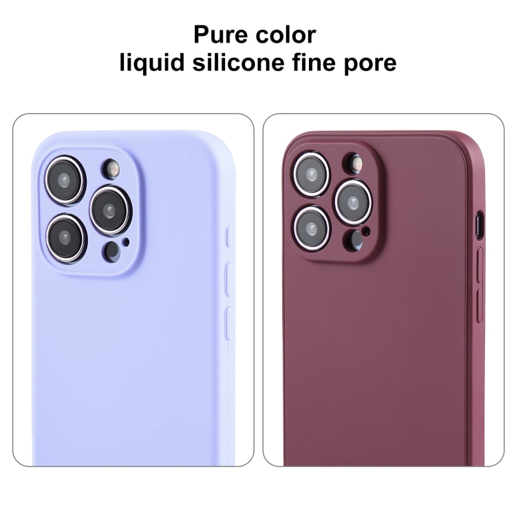 For iPhone 14 Pro Pure Color Liquid Silicone Fine Pore Phone Case(Plum) - iPhone 14 Pro Cases by buy2fix | Online Shopping UK | buy2fix