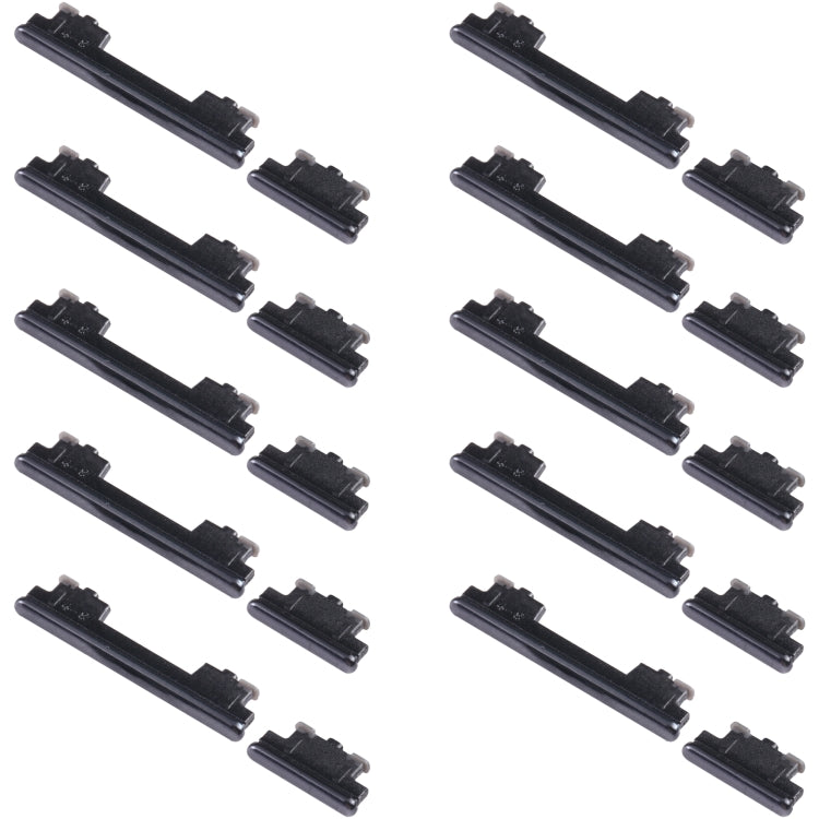 For Samsung Galaxy A52 5G SM-A526 10pcs Power Button + Volume Control Button(Black) - Home key & Side Key by buy2fix | Online Shopping UK | buy2fix