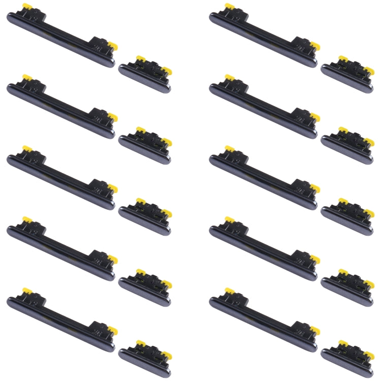 For Samsung Galaxy A73 5G SM-A736 10pcs Power Button + Volume Control Button(Black) - Home key & Side Key by buy2fix | Online Shopping UK | buy2fix
