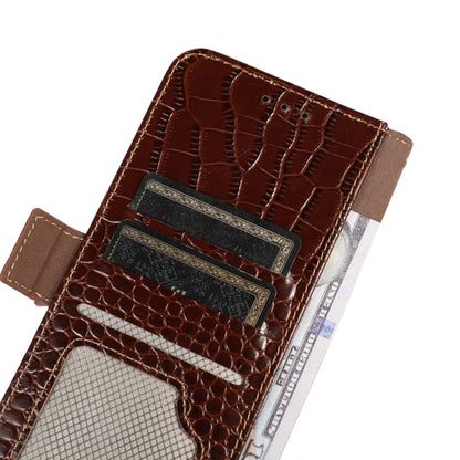 For Sony Xperia 1 VI Crocodile Top Layer Cowhide Leather Phone Case(Brown) - Sony Cases by buy2fix | Online Shopping UK | buy2fix
